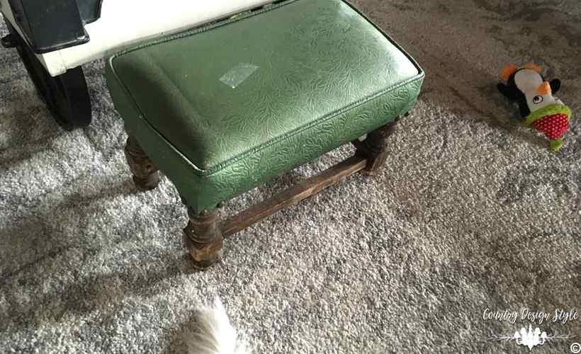 footstool makeover before | Country Design Style | countrydesignstyle.com