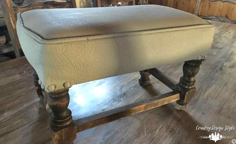 footstool makeover drying | Country Design Style | countrydesignstyle.com