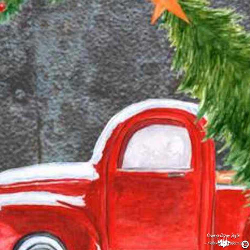 Red-pickup-christmas-sq | Country Design Style | countrydesignstyle.com