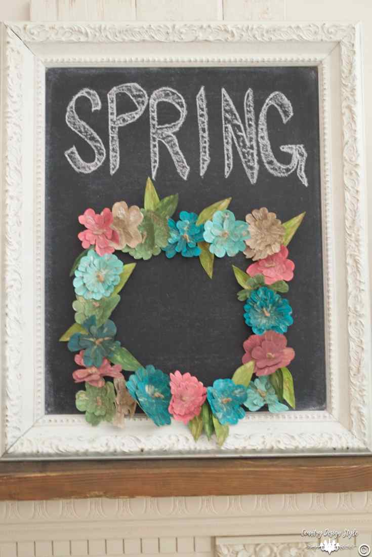 How-to-make-an-insane-metal-flower-wreath-chalkboard | Country Design Style | countrydesignstyle.com