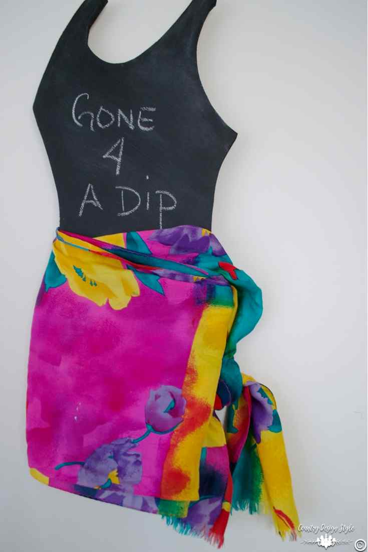 Chalkboard-shape-little-black-swimsuit-sarong | Country Design Style | countrydesignstyle.com