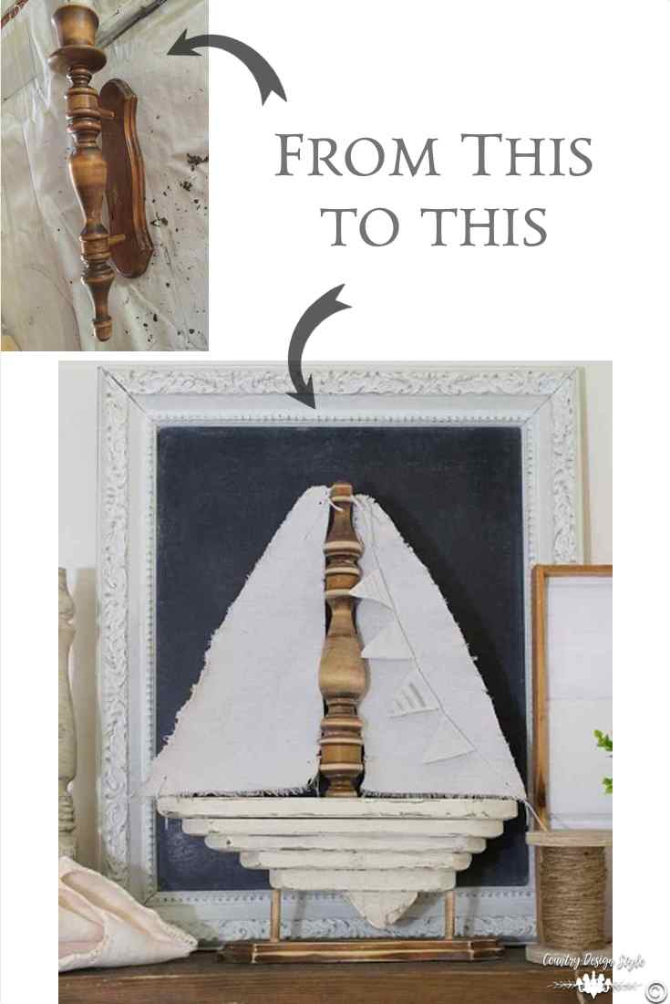 DIY-Sailboat-decor from this to this | Country Design Style | countrydesignstyle.com