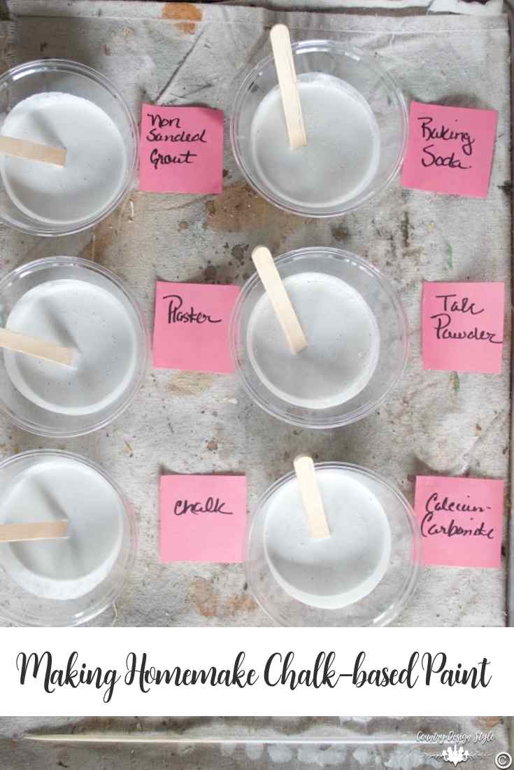 Making homemade chalk-based paint with 6 different powders | Country Design Style | countrydesignstyle.com