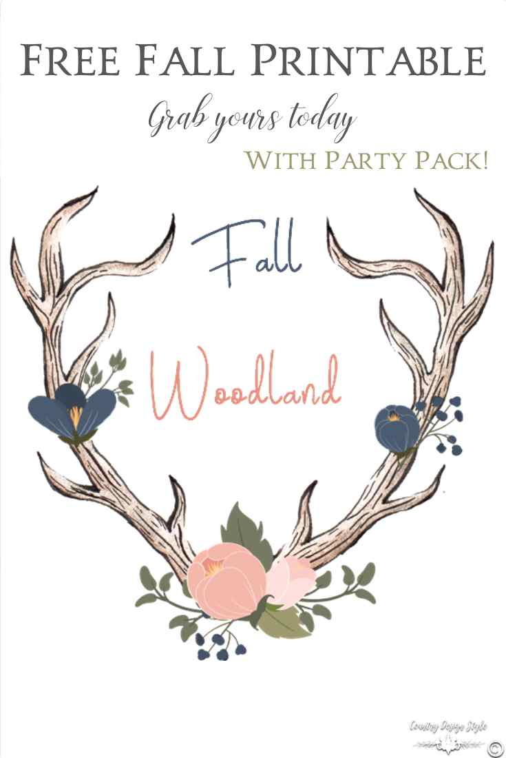 Fall Woodland Printable with Party Pack | Country Design Style | countrydesignstyle.com