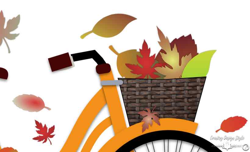 Printable fall leaves and bike | Country Design Style | countrydesignstyle.com
