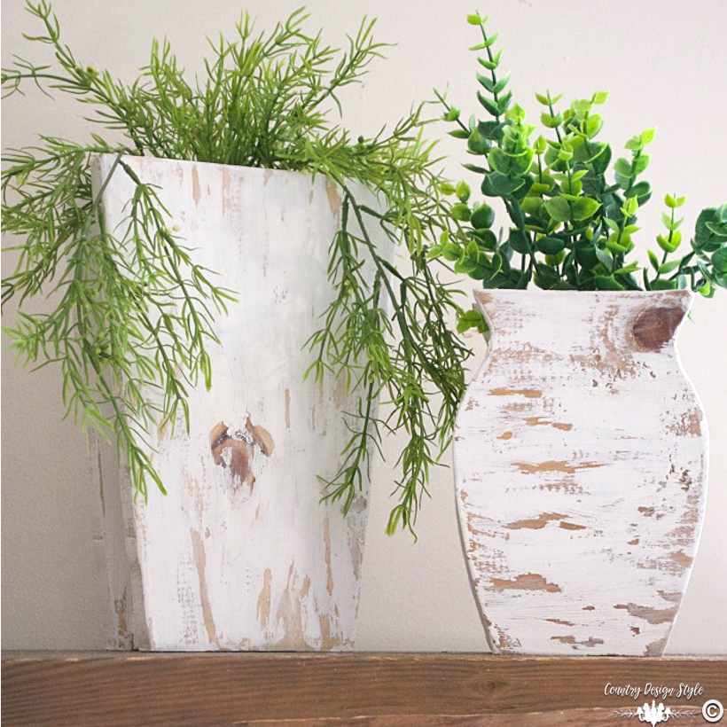 DIY Wood Vases made from scrap wood| Country Design Style | countrydesignstyle.com