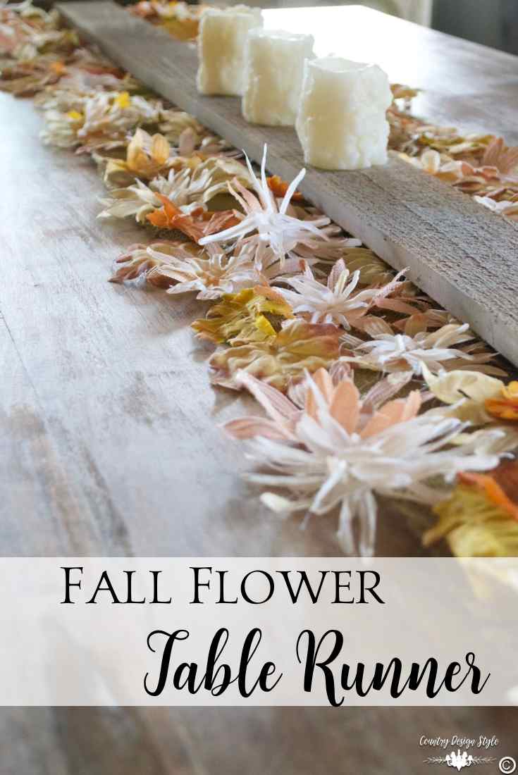 Fall Home Tour floral table runner | Country Design Style | countrydesignstyle.com