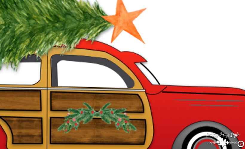 Woodie Christmas Car Printable