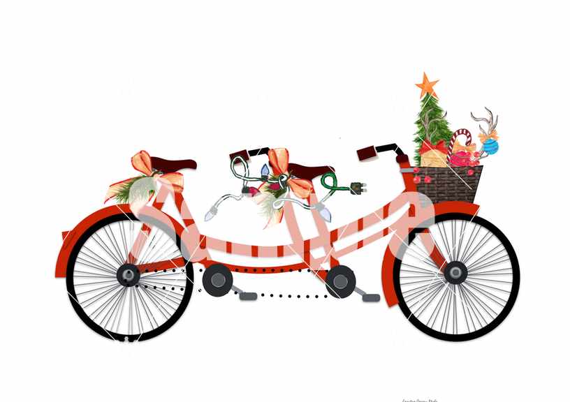 Bicycle for two Christmas image | Country Design Style | countrydesignstyle.com