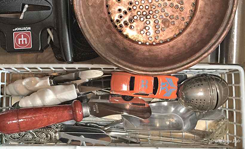 Orange car in the silverware drawer 2 | Country Design Style | countrydesignstyle.com