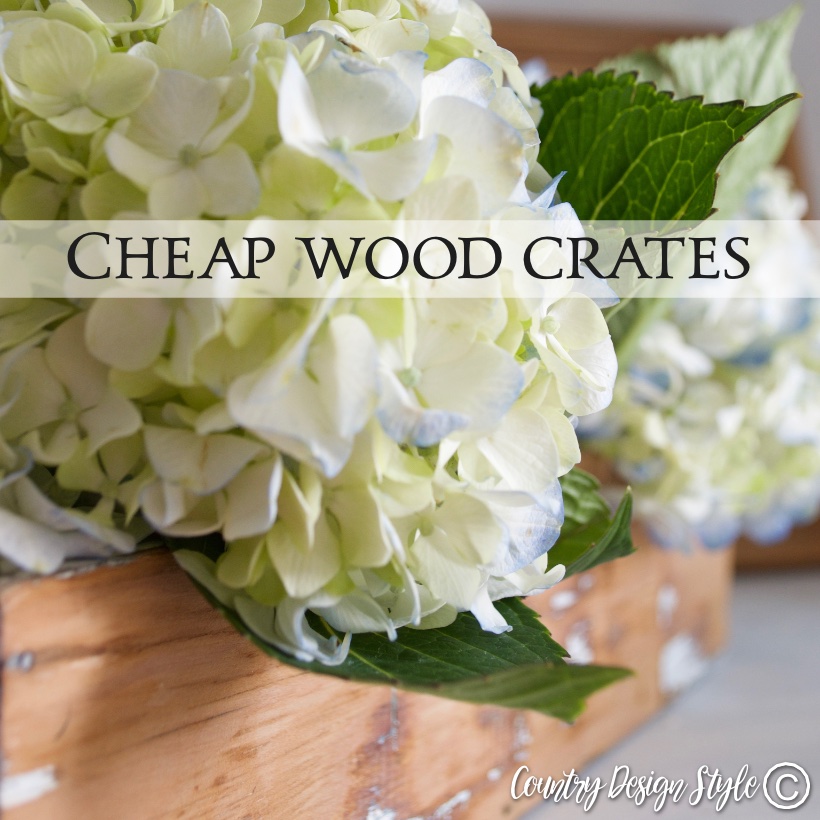 Thrift store cheap wood crates SQ | Country Design Style | countrydesignstyle.com