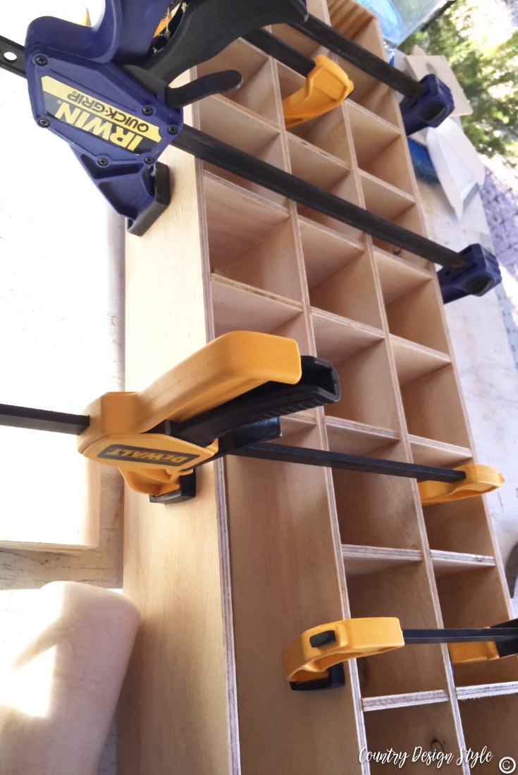 Making cubbies in a afternoon for craft room using clamps and wood glue