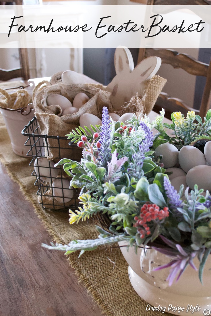 Easter display basket farmhouse style