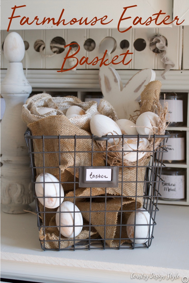 Easter display farmhouse style basket