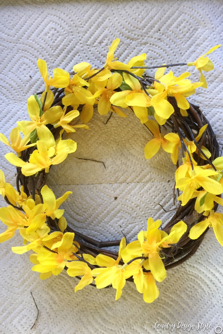 Spring wreath for front door fillin with small florals 