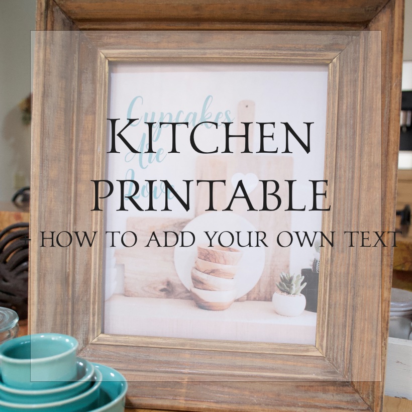 Grab your kitchen printable and learn how o add your own text.