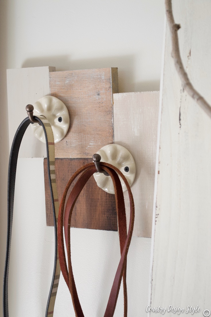 Using scrap wood to hang decorative hooks