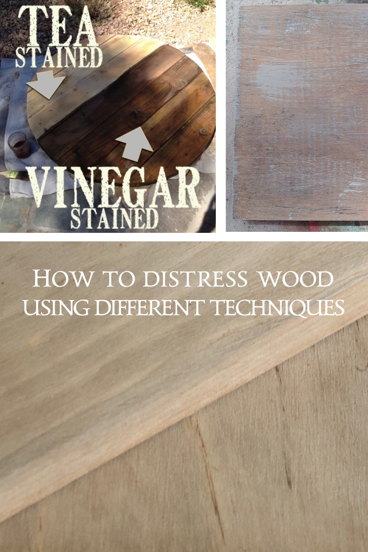 How to distress wood using different techniques.