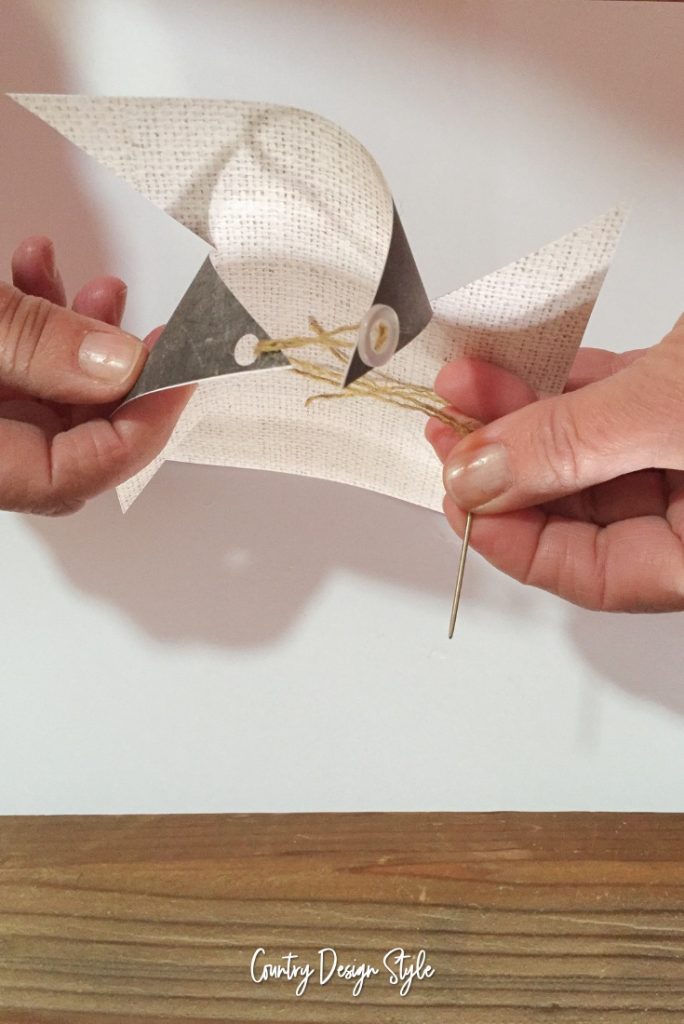 Threading Paper Pinwheel Ornaments