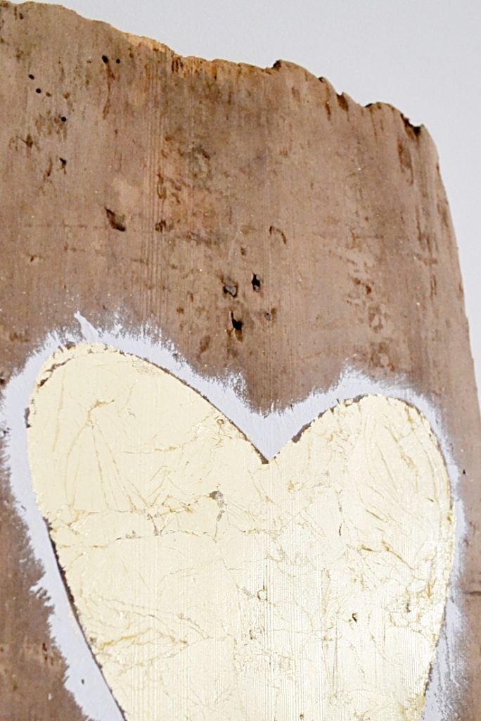Reclaimed barn wood heart top