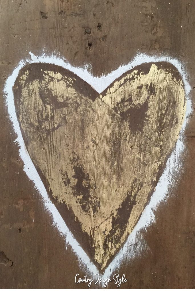 Too rough gold leaf and barn wood heart