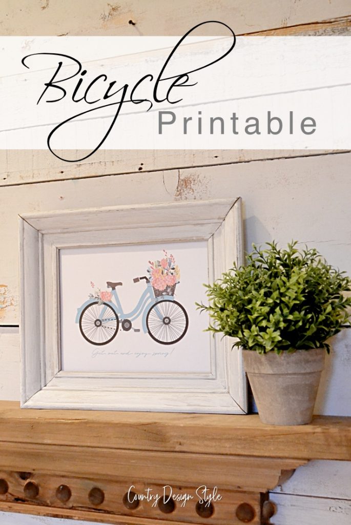 Bike Printable with flowers text
