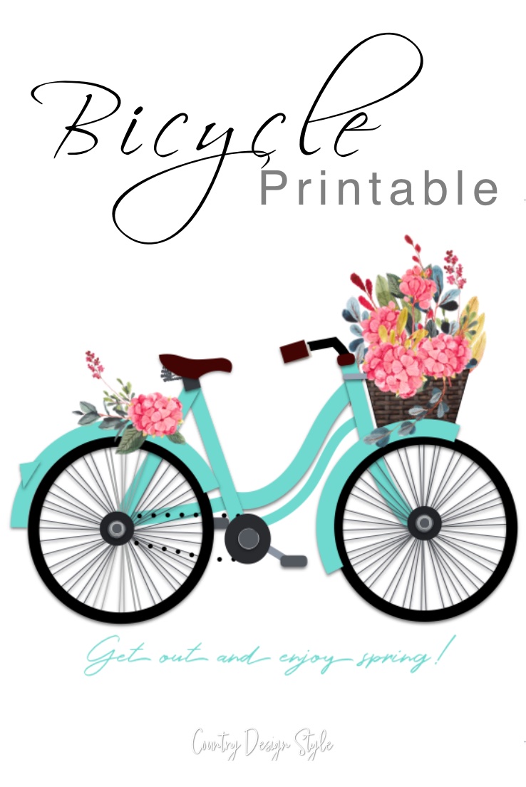 Bicycle Printable with Flowers