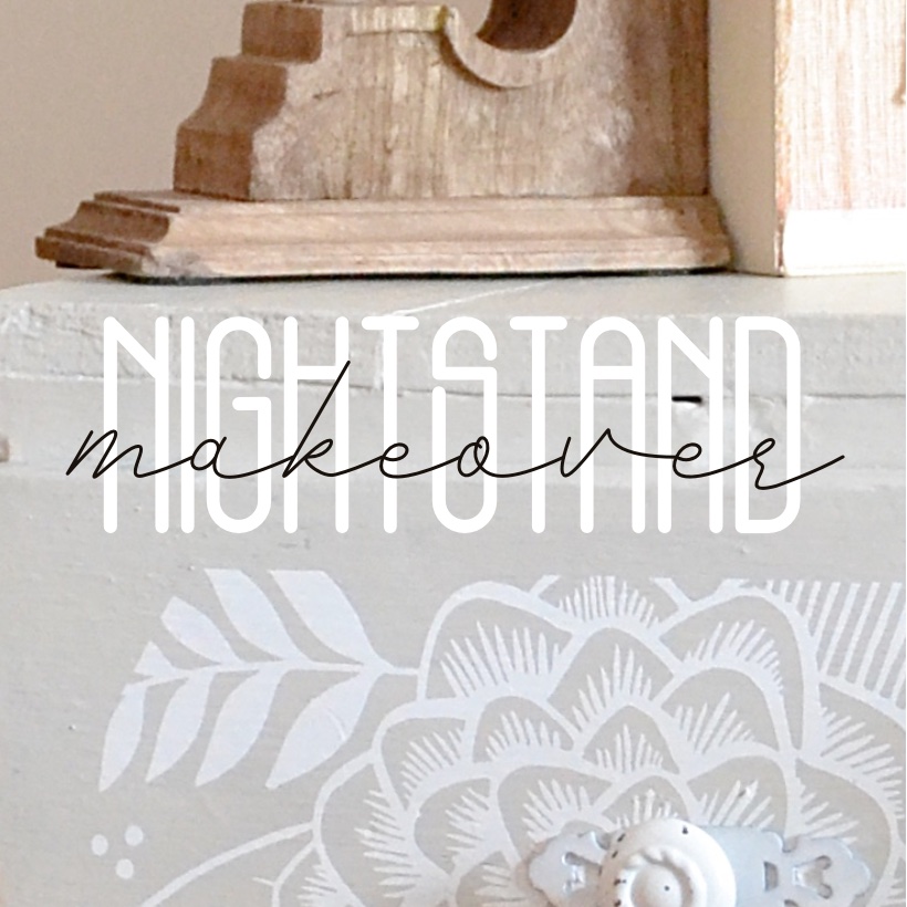 Finished floral painting on nightstand makeover
