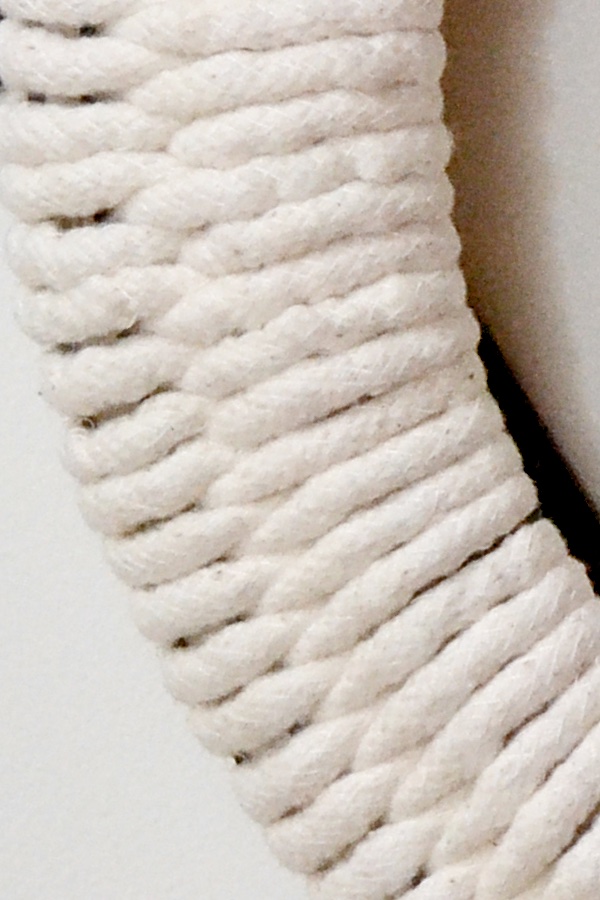 closeup of cording on wire frame