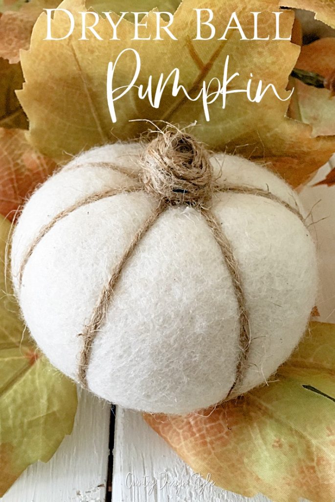 pumpkin with dryer ball text