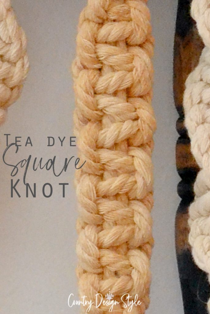 the square knot with tea dye
