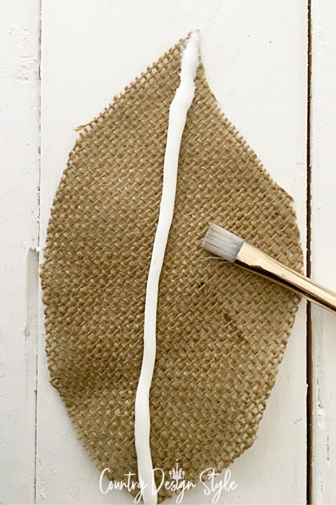 glue on burlap craft feather