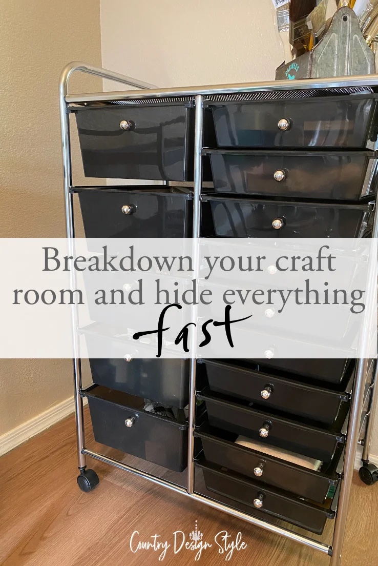Large rolling cart with drawers