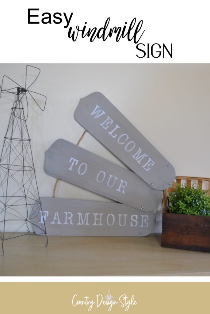 farmhouse windmill sign on display