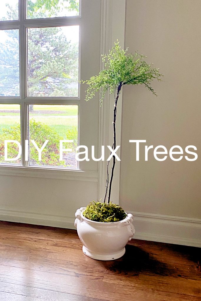DIY faux trees in pot