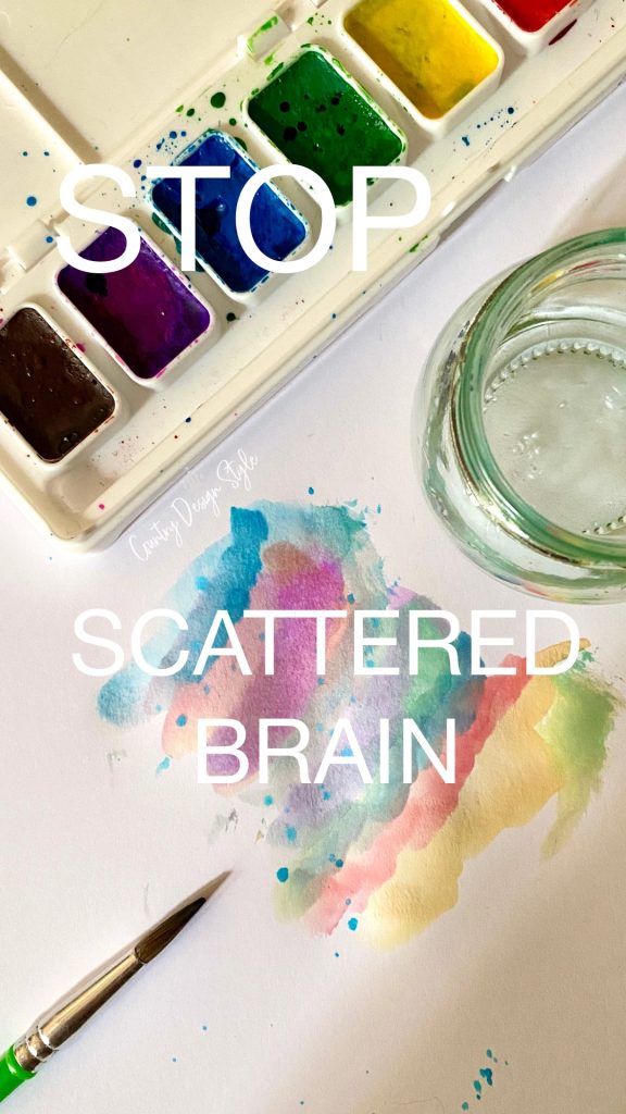 watercolor kit with scattered colors and stop scattered brain