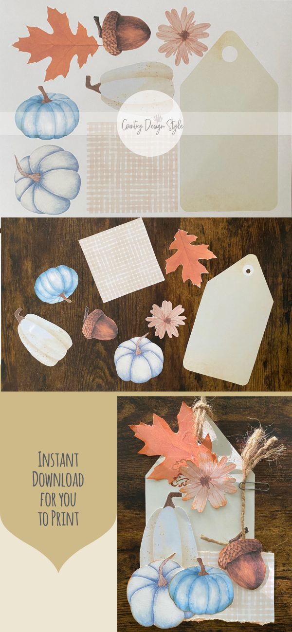 Image of autumn pumpkin printable tag