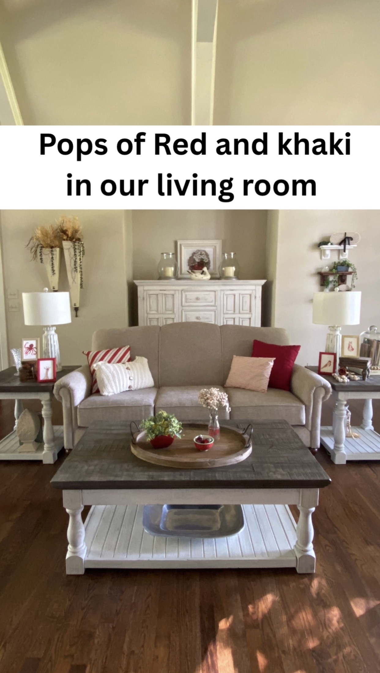 Red and beige room makeover
